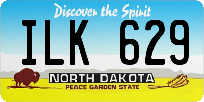 ND license plate ILK629
