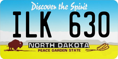 ND license plate ILK630