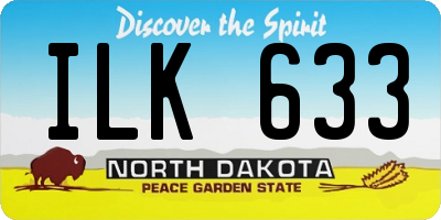 ND license plate ILK633