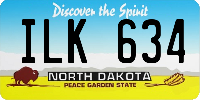 ND license plate ILK634
