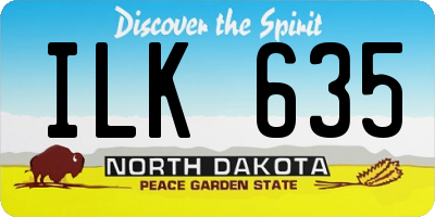 ND license plate ILK635
