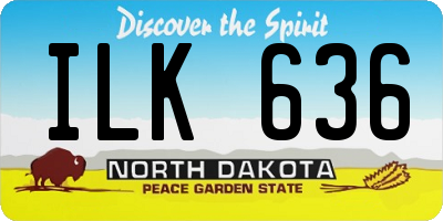 ND license plate ILK636