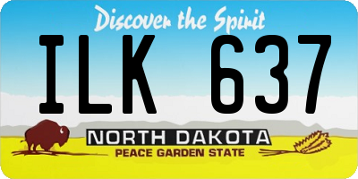 ND license plate ILK637