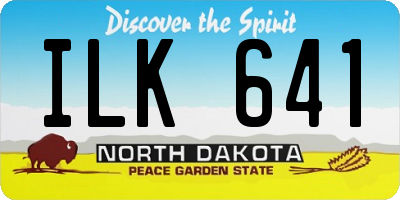 ND license plate ILK641