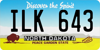ND license plate ILK643
