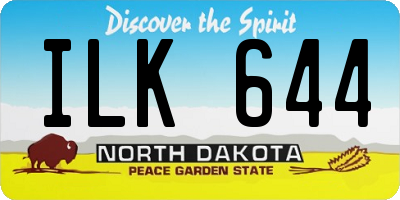 ND license plate ILK644