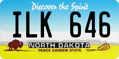 ND license plate ILK646