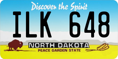 ND license plate ILK648
