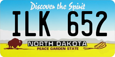 ND license plate ILK652