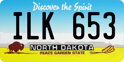 ND license plate ILK653