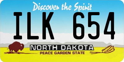 ND license plate ILK654