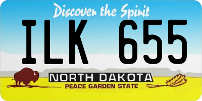ND license plate ILK655
