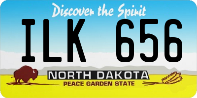 ND license plate ILK656