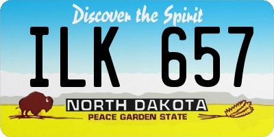 ND license plate ILK657