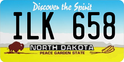 ND license plate ILK658