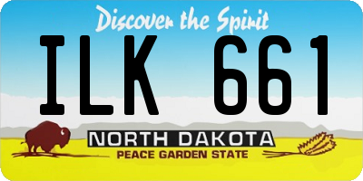 ND license plate ILK661