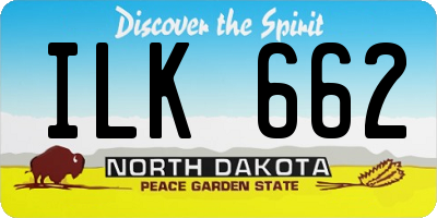 ND license plate ILK662