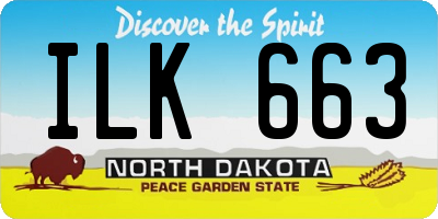 ND license plate ILK663