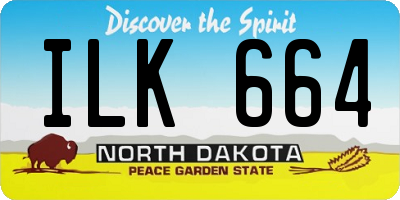 ND license plate ILK664