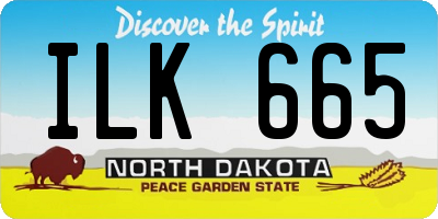 ND license plate ILK665