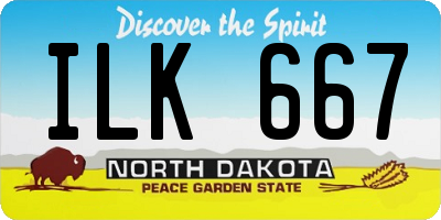 ND license plate ILK667