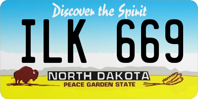ND license plate ILK669