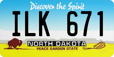 ND license plate ILK671