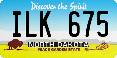 ND license plate ILK675