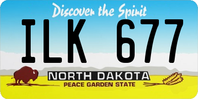 ND license plate ILK677
