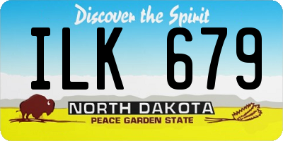 ND license plate ILK679