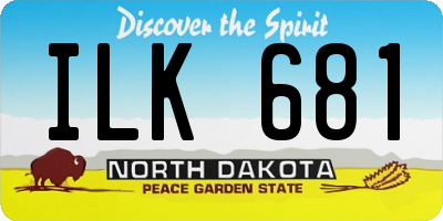 ND license plate ILK681