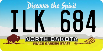 ND license plate ILK684