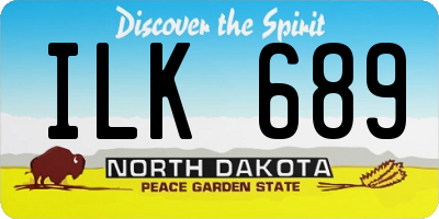 ND license plate ILK689