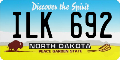 ND license plate ILK692