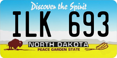 ND license plate ILK693