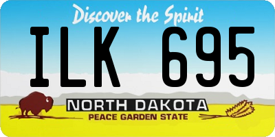 ND license plate ILK695