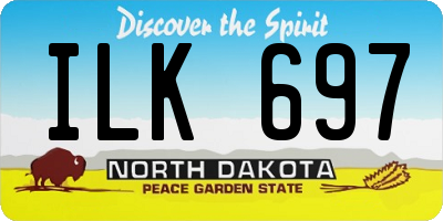 ND license plate ILK697