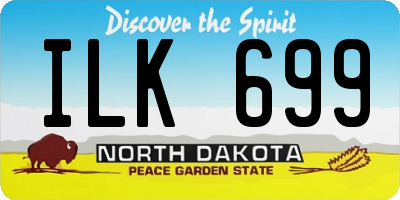 ND license plate ILK699