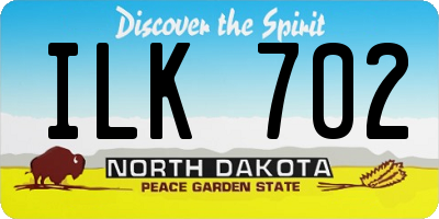 ND license plate ILK702
