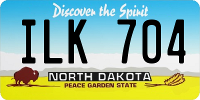 ND license plate ILK704