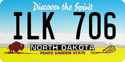 ND license plate ILK706