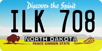 ND license plate ILK708