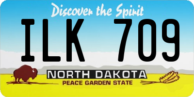 ND license plate ILK709