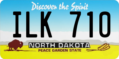 ND license plate ILK710