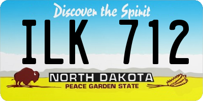 ND license plate ILK712