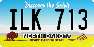 ND license plate ILK713