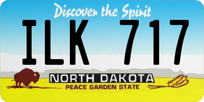 ND license plate ILK717