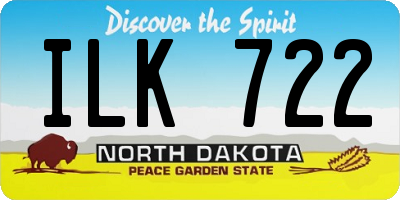 ND license plate ILK722