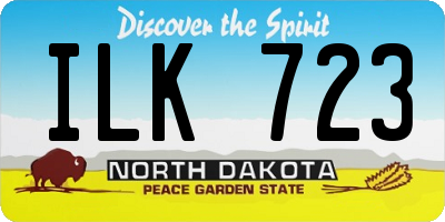 ND license plate ILK723