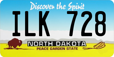 ND license plate ILK728